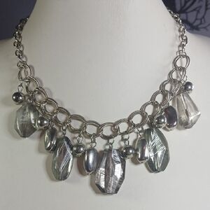 Paparazzi Silver And Gray Charm Necklace